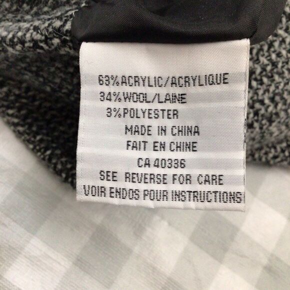 INFINITIF tweed pencil skirt wool blend black grey belted size 38 - Picture 6 of 16